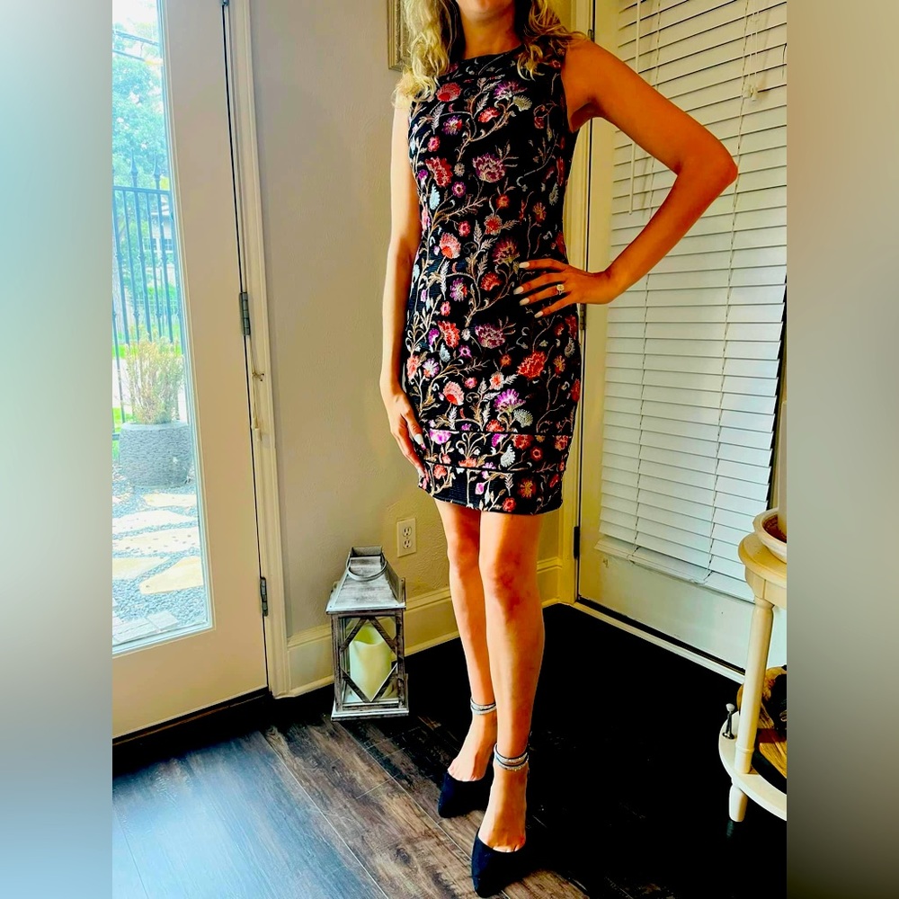 Classy black flower dress